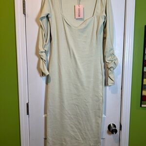 Missguided Mint Long Sleeve Dress